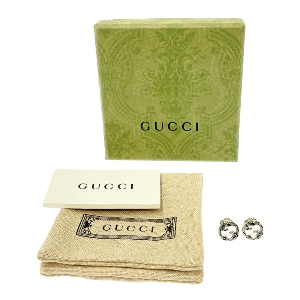 Gucci Silver Interlocking Gg Arabesque Earrings - image 1